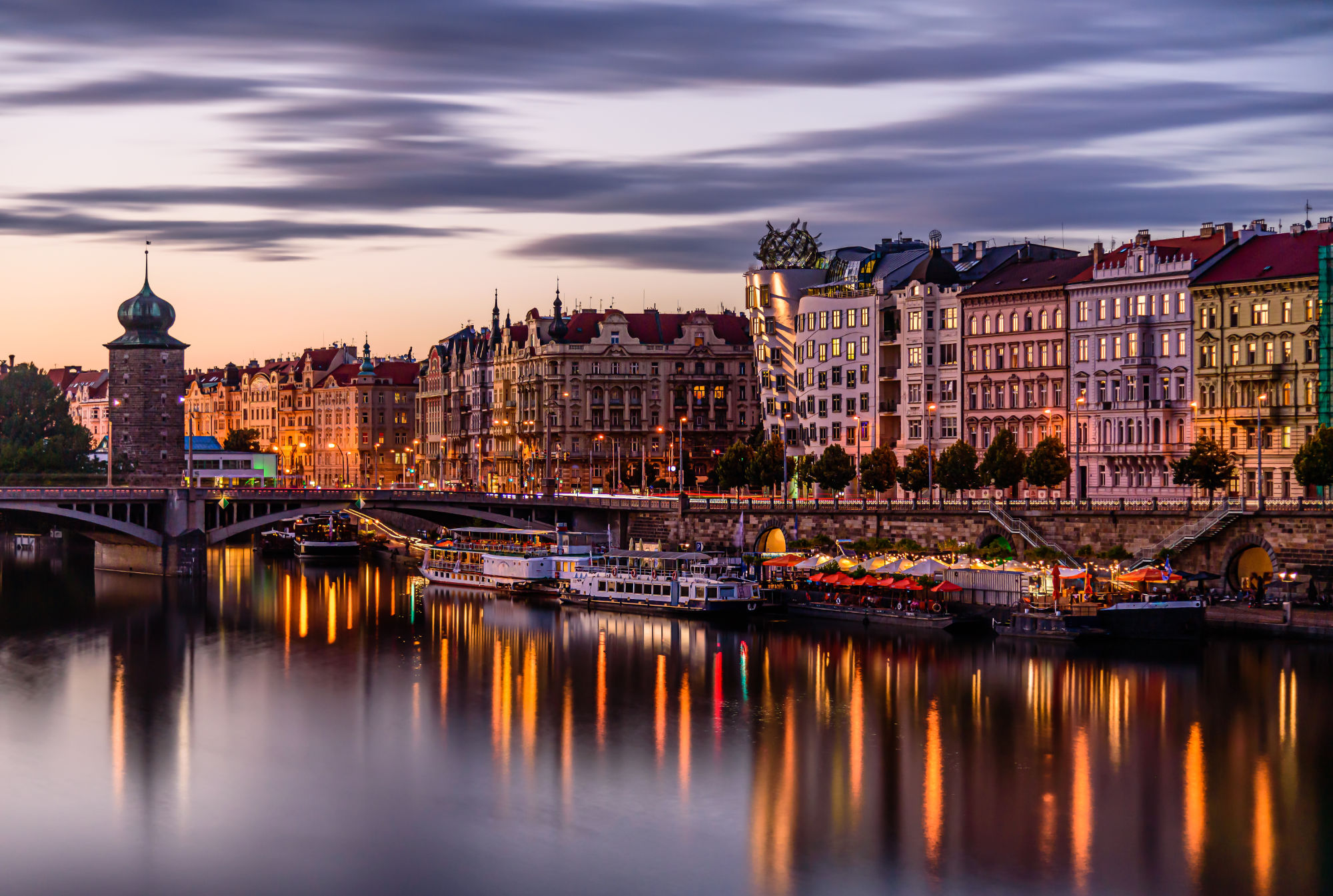 Prague’s,Waterside,By,The,Vltava,River,Called,Prazska,Naplavka,In